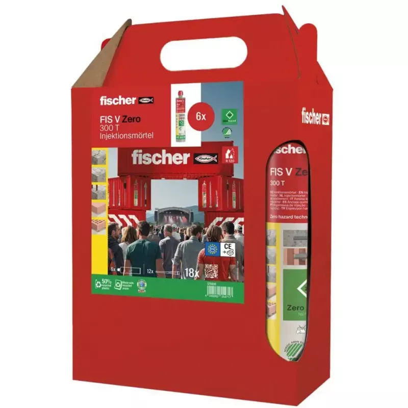 Injekcijas java FISCHER FIS V Zero 300 T, 6 × 300 ml kārtridži (zaļi)