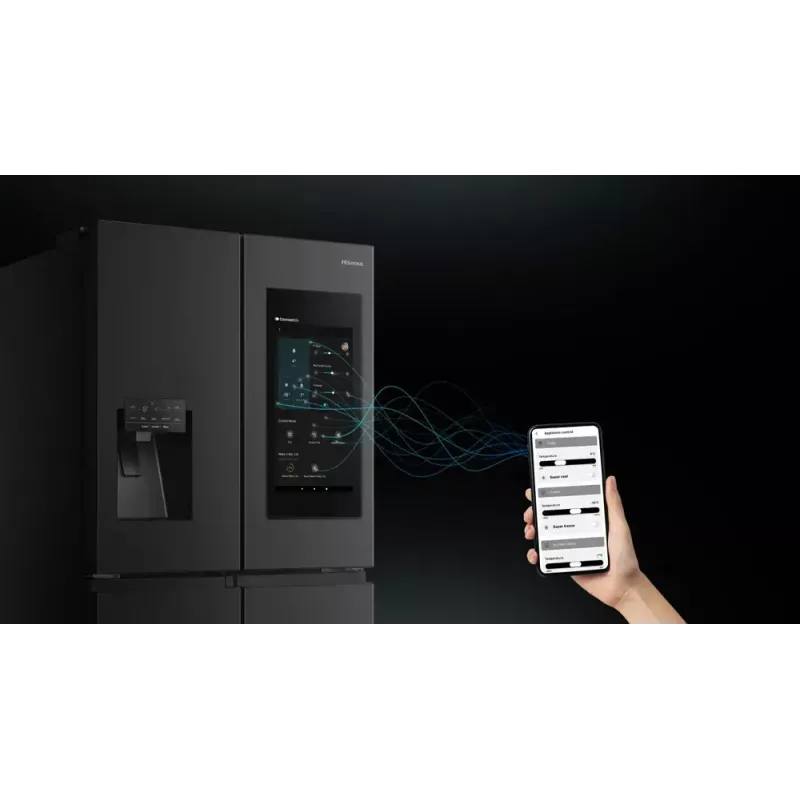 Ledusskapis Hisense Cross door RQ760N4IFE – Brīvi stāvošs, vairāku durvju, 577 L kopējā ietilpība, Melns