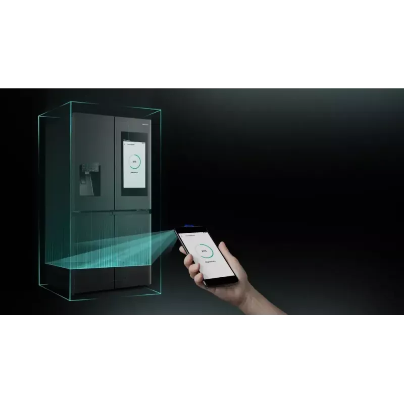 Ledusskapis Hisense Cross door RQ760N4IFE – Brīvi stāvošs, vairāku durvju, 577 L kopējā ietilpība, Melns