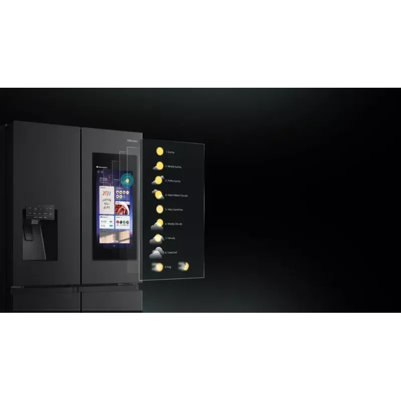 Ledusskapis Hisense Cross door RQ760N4IFE – Brīvi stāvošs, vairāku durvju, 577 L kopējā ietilpība, Melns