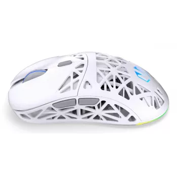 Bezvadu abpusēji lietojama spēļu pele ENDORFY LIV Plus Onyx balta Bluetooth optiskā 26000 DPI 6 pogas daudzkrāsu apgaismojums Akumulators