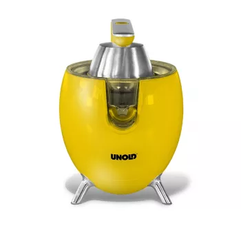 Unold 78132 Power Juicy elektriskā citrusaugļu sulu spiede, 300 W, pilienu aizturis, automātiska palaišana/apturēšana, dzeltena/nerūsējošais tērauds