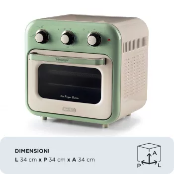 Ariete 4632 Gaisa fritieris un cepeškrāsns Vintage, 1400W, 2in1, Tilpums 16L, Iekļauti piederumi, Taimeris 60 minūtes, Dubultstikls, Zaļš