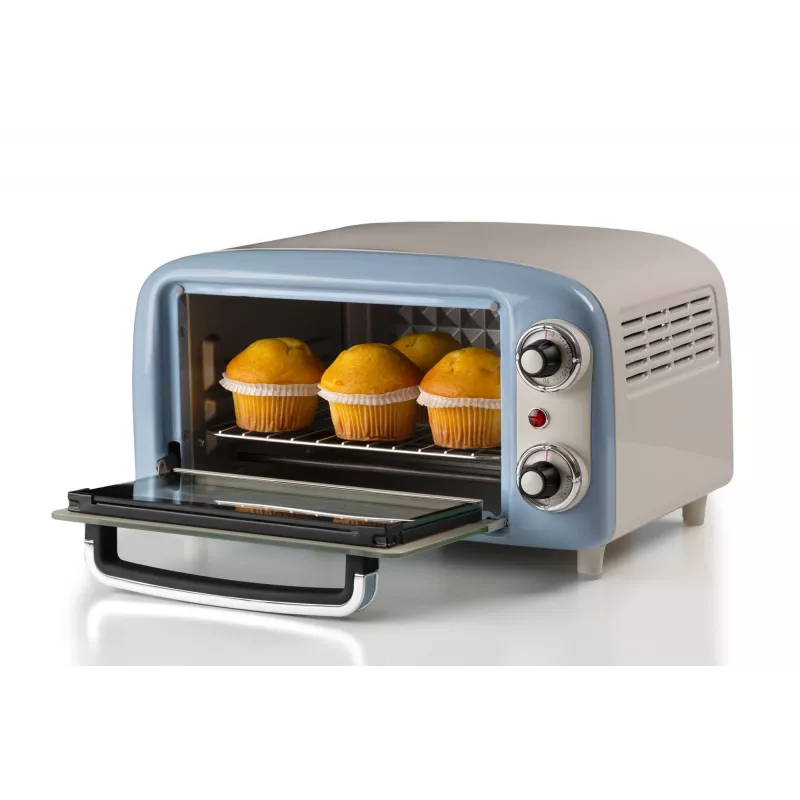 Ariete 3919 Elektriskā cepeškrāsns Vintage, 800 W, 10 L tilpums, dubultstikls, retro, zila