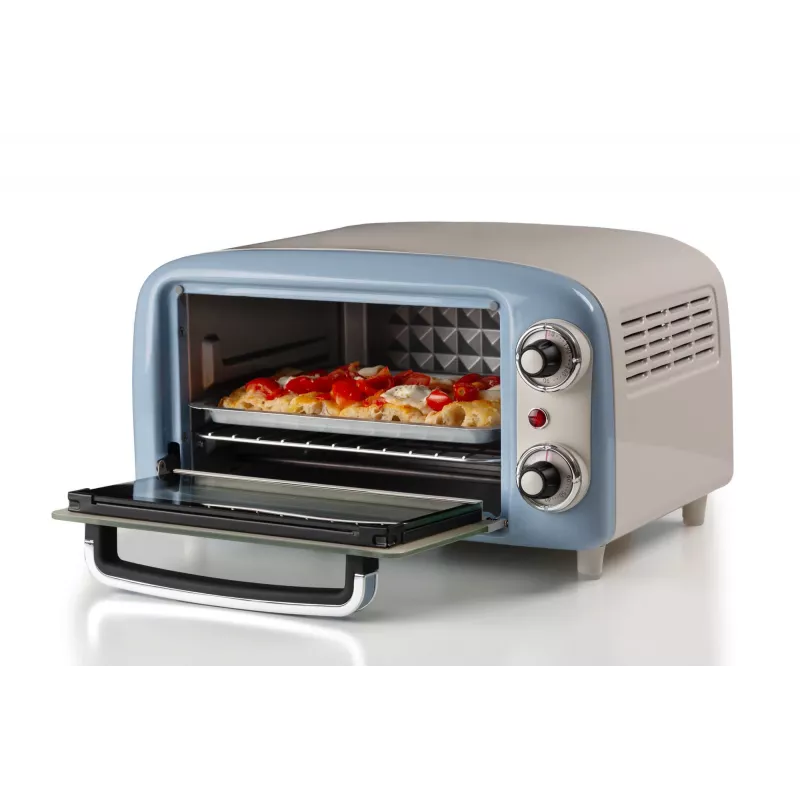 Ariete 3919 Elektriskā cepeškrāsns Vintage, 800 W, 10 L tilpums, dubultstikls, retro, zila