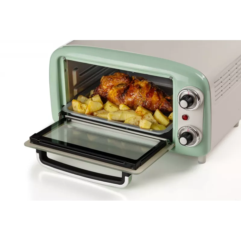 Ariete 3919 Electric Oven Vintage, 800W, 10L capacity, Double glass, Retro, zaļa