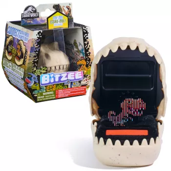 Interaktīvā dinozauru rotaļlieta Spinmaster Bitzee Jurassic World – 25 dinozauri iekšpusē, pieskārienjutīgas kapsulas, AA baterijas, bēšs