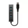 Lindy 4 portu USB 3.0 centrmezgls, USB 3.2 Gen 1 (3.1 Gen 1) Type-A, USB 3.2 Gen 1 (3.1 Gen 1) Type-A, 5000 Mbit/s, melns, alumīnijs, plastmasa, 0,3 m