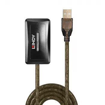 Lindy 10m USB 2.0 aktīvs pagarinātāja centrmezgls, USB 2.0, 480 Mbit/s, pelēks, 28/24, 10 m