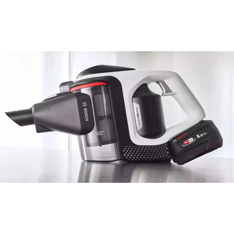 Bosch Serie 8 BSS825ALL putekļsūcējs ar kātu/elektriskā slota Baterija Sausā Bezmaisa Melns, Balts 5 Ah