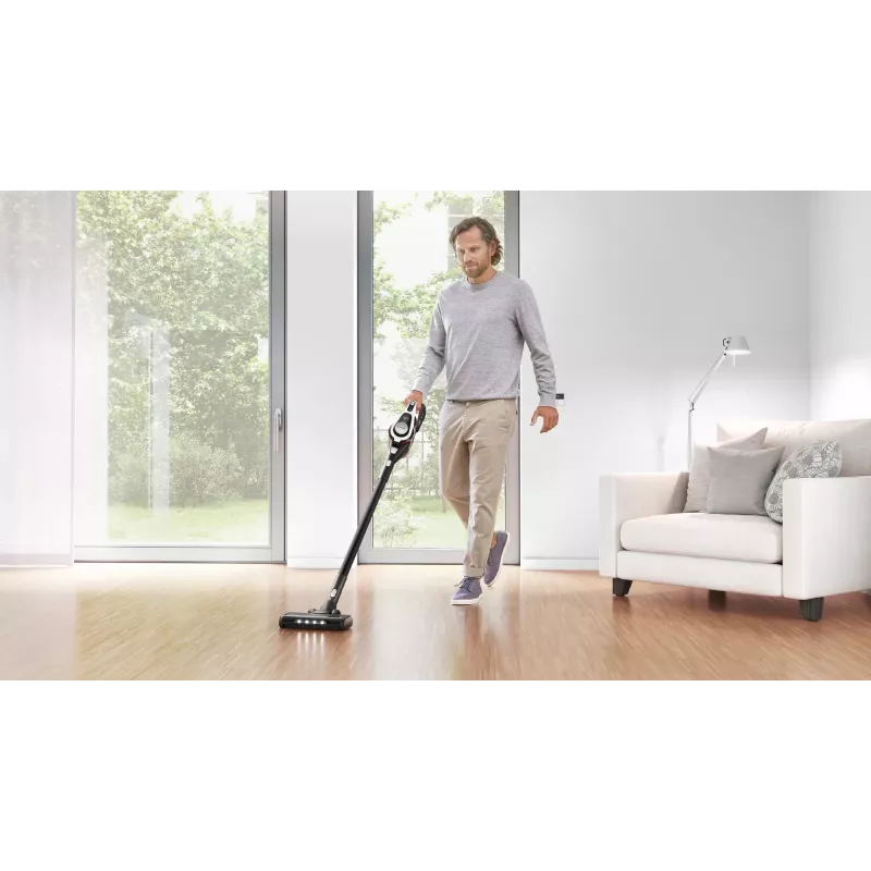 Bosch Serie 8 BSS825ALL putekļsūcējs ar kātu/elektriskā slota Baterija Sausā Bezmaisa Melns, Balts 5 Ah