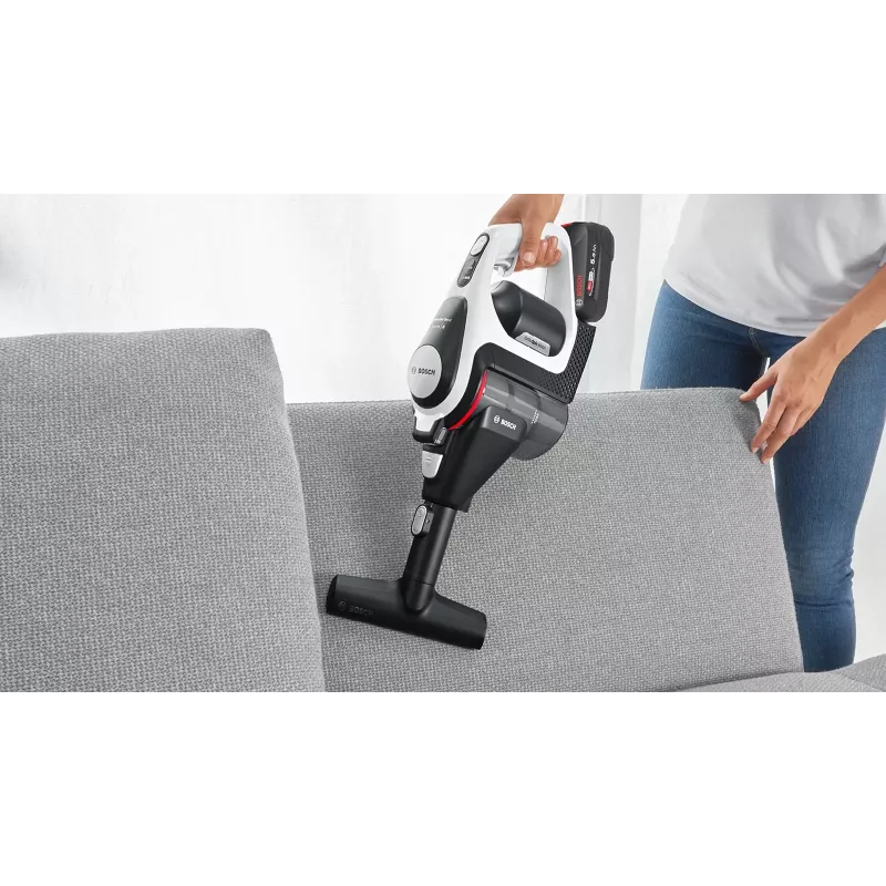 Bosch Serie 8 BSS825ALL putekļsūcējs ar kātu/elektriskā slota Baterija Sausā Bezmaisa Melns, Balts 5 Ah
