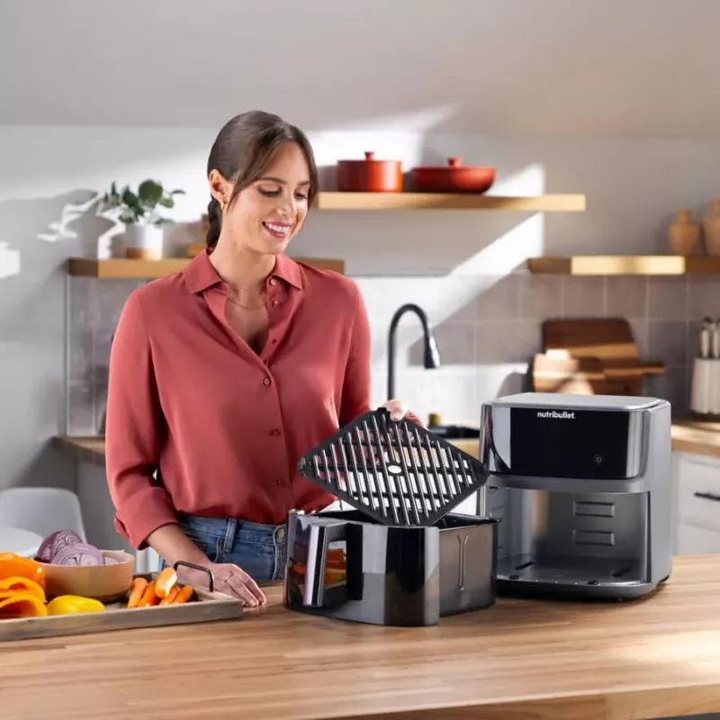 NutriBullet CrispLite Vision Single 8 L brīvi stāvošs 2000 W karstā gaisa fritieris Melns