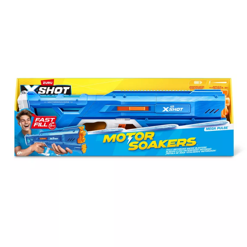Zuru water blaster Mega Pulse Motor Soaker XSHOT — ar baterijām darbināms motorizēts ūdens lielgabals (modelis 118159)