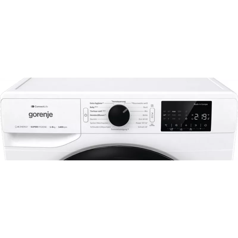 Gorenje WPNEI84A1TS veļas mašīna ar priekšējo ielādi 8 kg 1400 RPM Balta