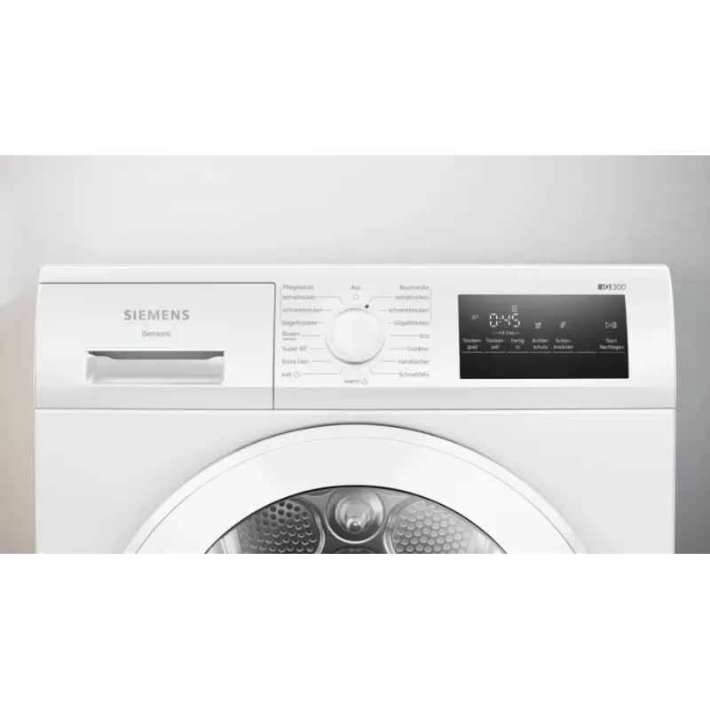 Siemens iQ300 WT45HVA4 veļas žāvētājs Brīvi stāvošs Ar priekšējo ielādi 8 kg Balts