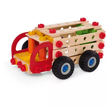 Konstruēšanas rotaļlietu komplekts Simba-Dickie Eichhorn Constructor Trucks — 135 gabali, transportlīdzekļu un bloku elementi būvēšanai