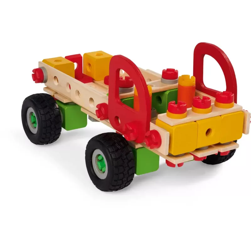 Konstruēšanas rotaļlietu komplekts Simba-Dickie Eichhorn Constructor Trucks — 135 gabali, transportlīdzekļu un bloku elementi būvēšanai