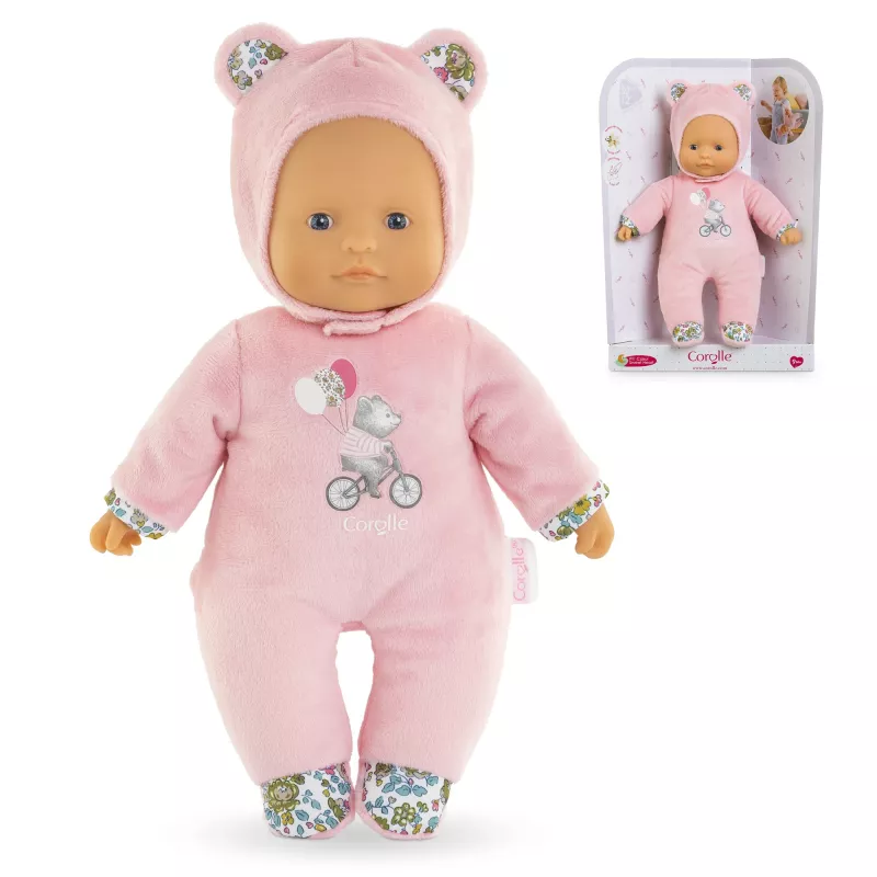 Mīkstā rotaļu lācīte Simba‑Dickie Corolle Mon Doudou Corolle Sweetheart rozā krāsā — komforta plīša lelle