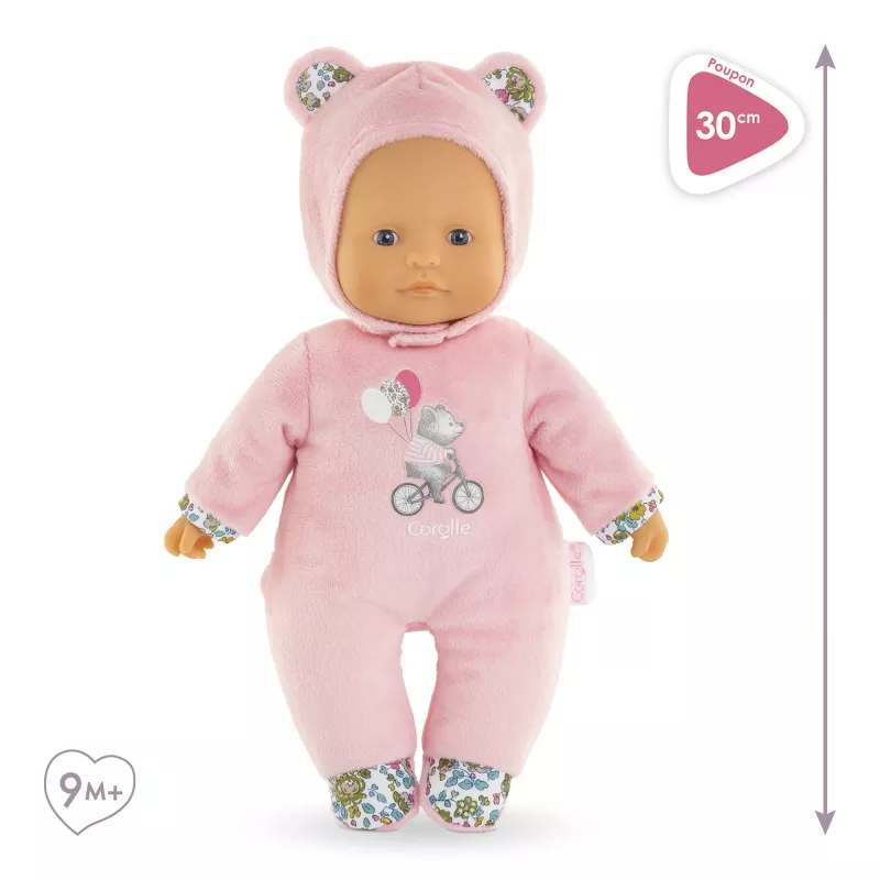 Mīkstā rotaļu lācīte Simba‑Dickie Corolle Mon Doudou Corolle Sweetheart rozā krāsā — komforta plīša lelle