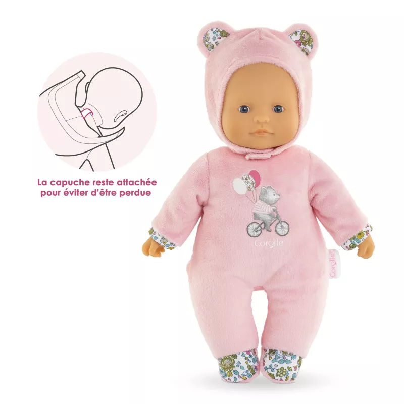 Mīkstā rotaļu lācīte Simba‑Dickie Corolle Mon Doudou Corolle Sweetheart rozā krāsā — komforta plīša lelle