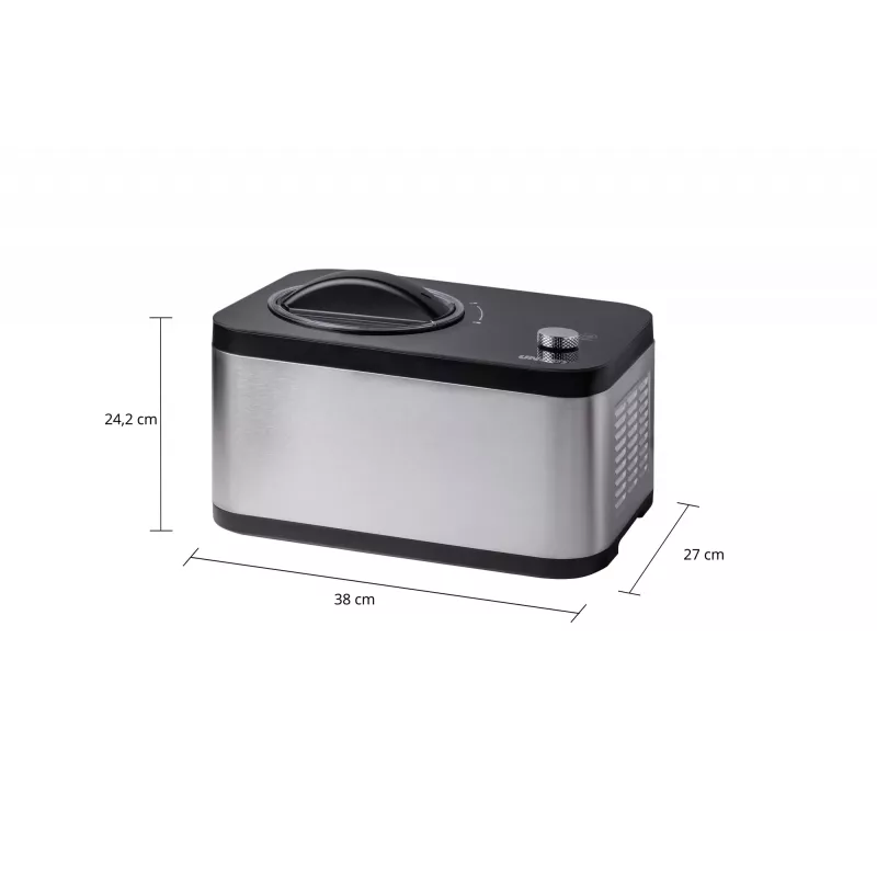 Unold 48826 Eismaschine & Joghurtbereiter EVA Compressor saldējuma automāts 1.5 L 120 W Melns, Nerūsējošais tērauds