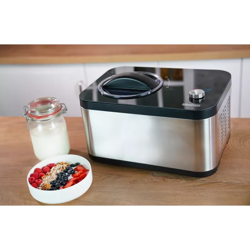 Unold 48826 Eismaschine & Joghurtbereiter EVA Compressor saldējuma automāts 1.5 L 120 W Melns, Nerūsējošais tērauds