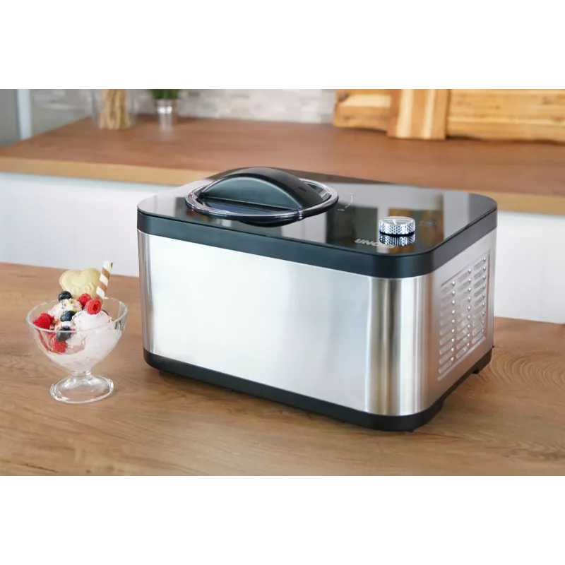 Unold 48826 Eismaschine & Joghurtbereiter EVA Compressor saldējuma automāts 1.5 L 120 W Melns, Nerūsējošais tērauds