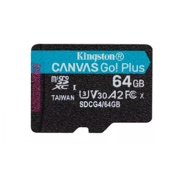 Kingston Technology 64GB microSDXC Canvas Go Plus Gen4 200R A2 U3 viena paka w/o ADP