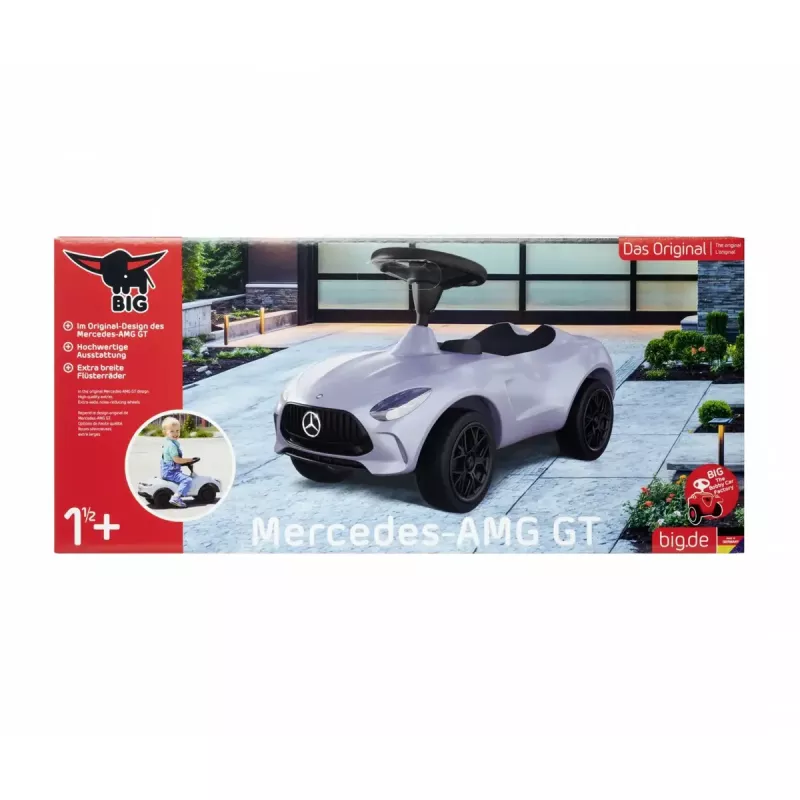 Simba-Dickie BIG Mercedes-AMG GT vizināmais auto sudraba/melnā krāsā – bērnu stumjamais/pedāļu braucamrīks