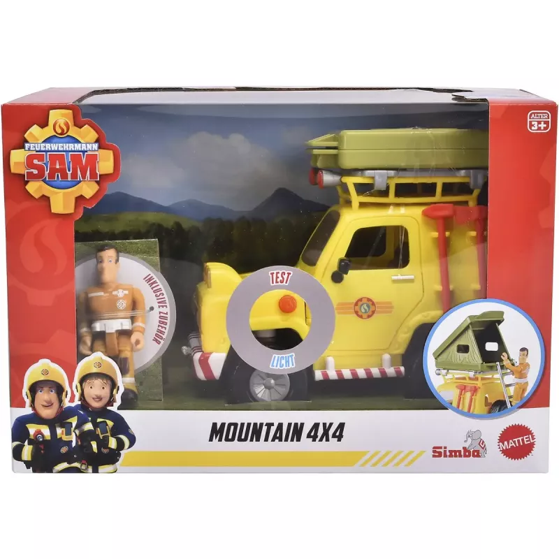 Rotaļlietu bezceļu transportlīdzeklis Simba‑Dickie Fireman Sam ar jumta telti — modelis 109252653, rotaļu komplekts