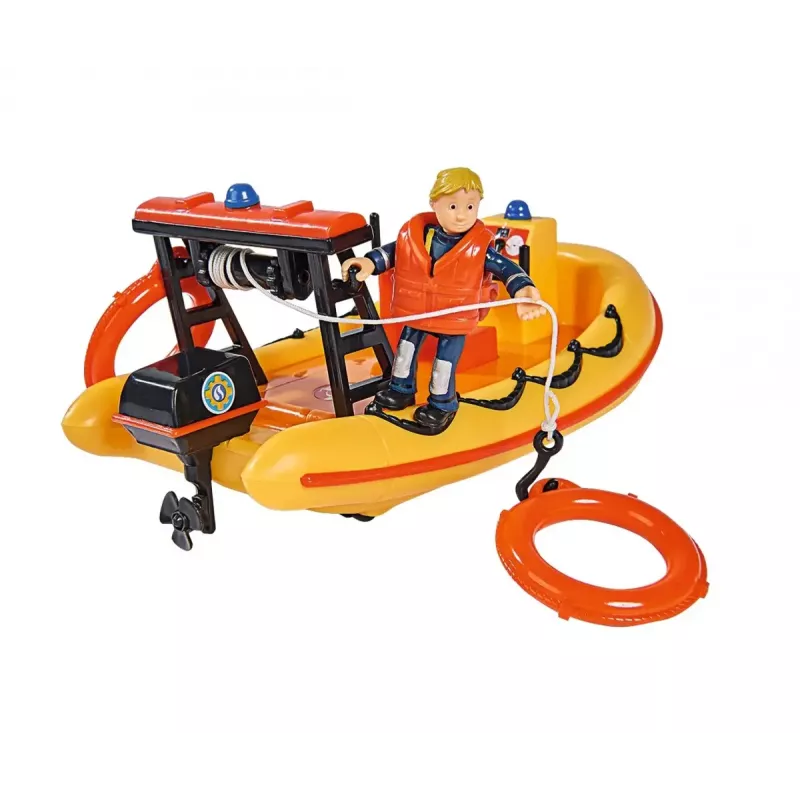 Rotaļu laiva Simba-Dickie Fireman Sam Neptune Boat ar Figūriņu — rotaļu transportlīdzeklis
