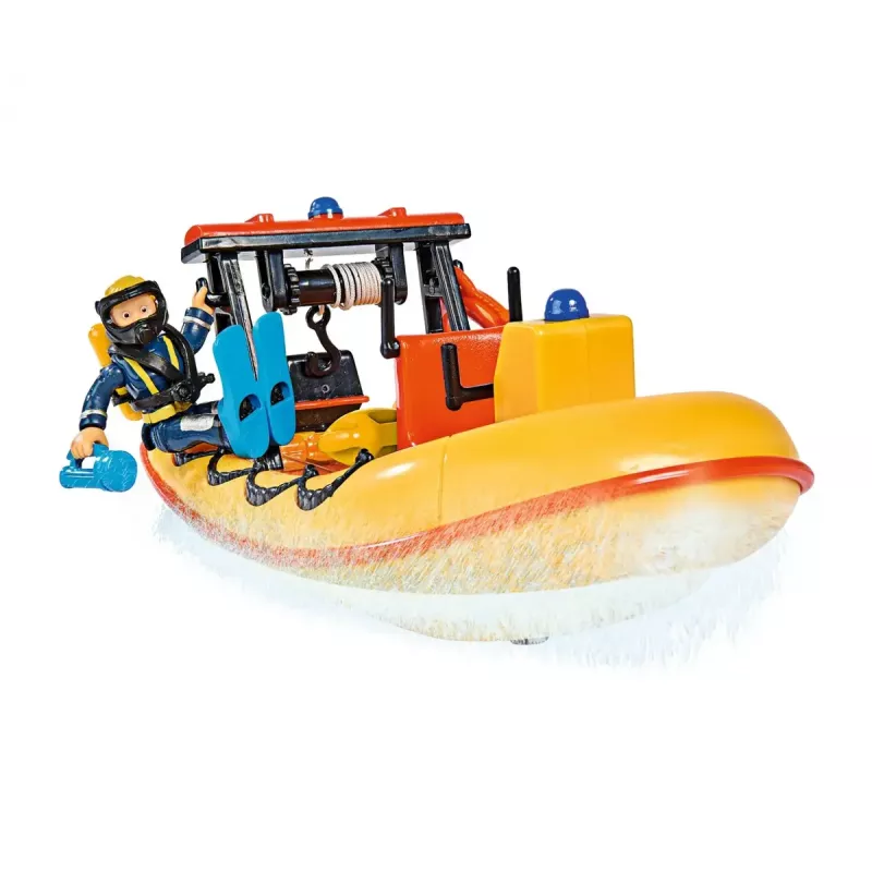 Rotaļu laiva Simba-Dickie Fireman Sam Neptune Boat ar Figūriņu — rotaļu transportlīdzeklis