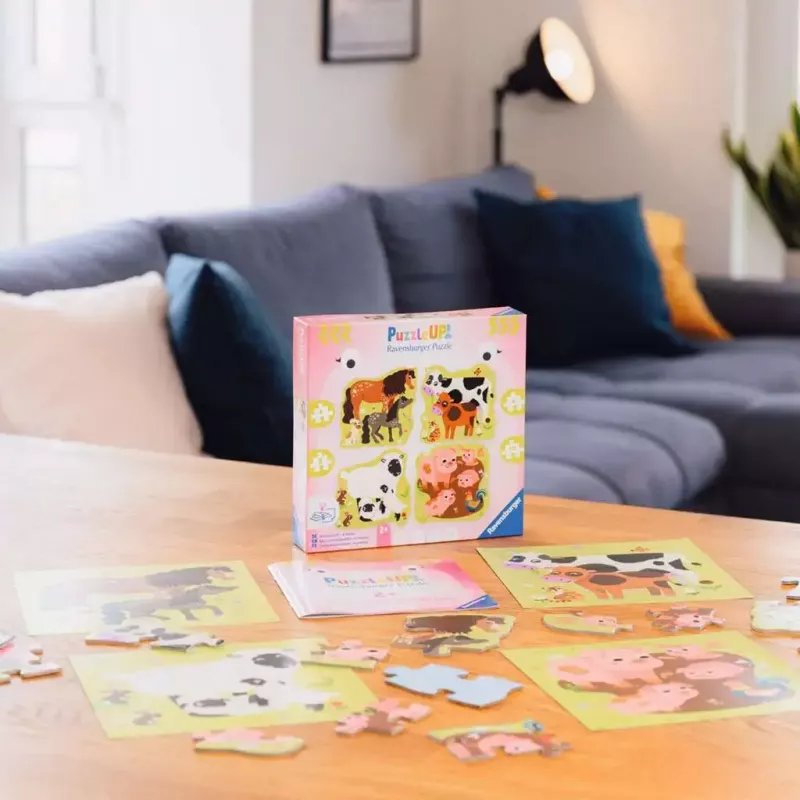 Ravensburger UP! Lauku dzīvnieki — progresīvais komplekts 4, 6, 8, 10 detaļas