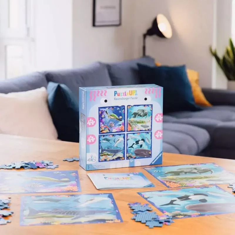 Ravensburger UP! Sea Creatures puzle — 64, 72, 81, 90 gab. komplekts