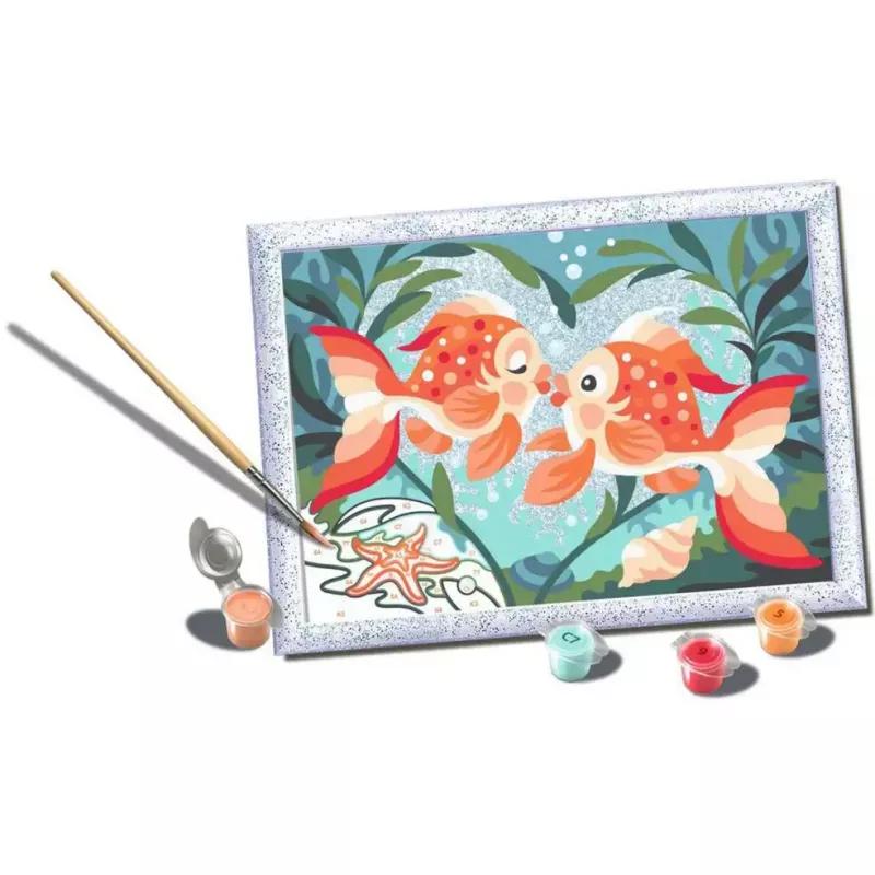 Gleznošanas komplekts Ravensburger CreArt — Fish in Love (modelis 23998) — akrila krāsošanas pēc numuriem komplekts