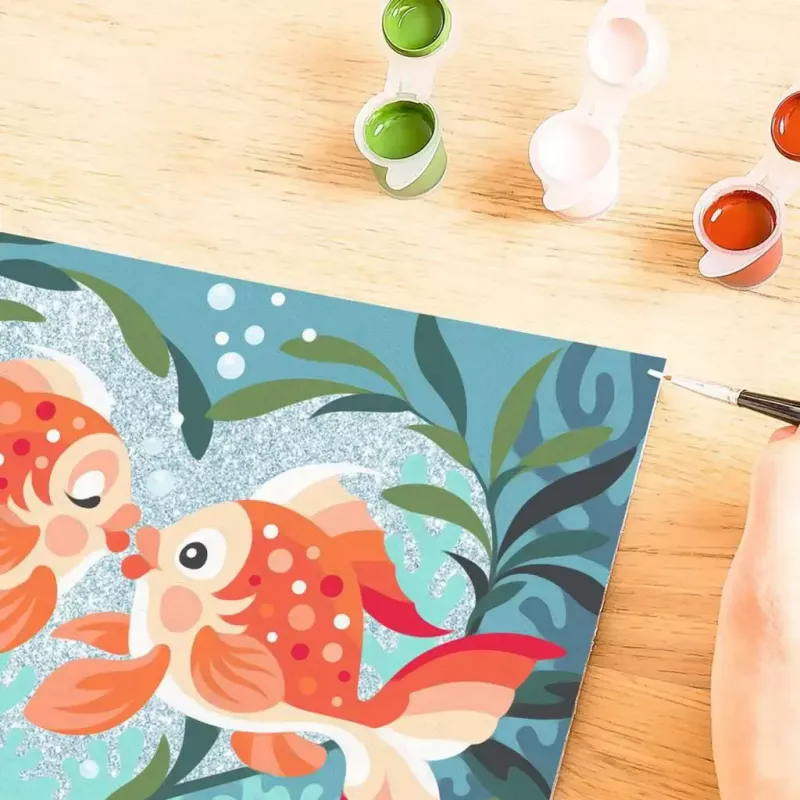Gleznošanas komplekts Ravensburger CreArt — Fish in Love (modelis 23998) — akrila krāsošanas pēc numuriem komplekts