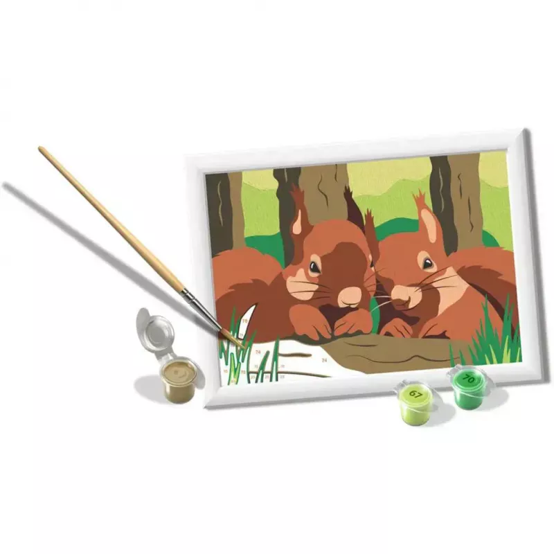 Krāsošanas komplekts Ravensburger CreArt – Cuddling Squirrels (modelis 25882)
