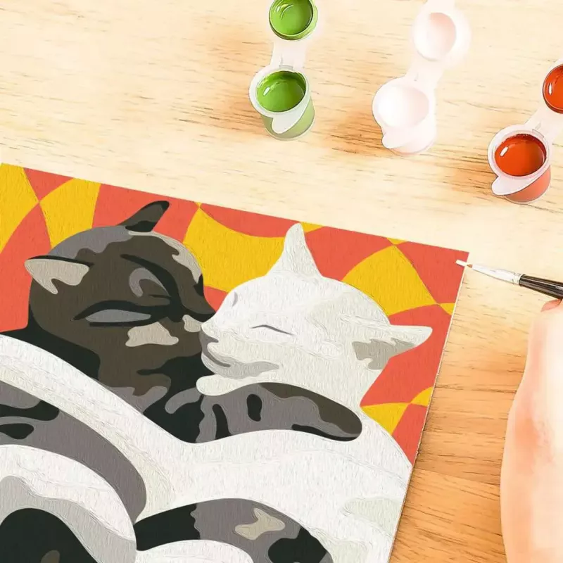 Ravensburger gleznošanas komplekts CreArt - Kaķu mīlestība (radošs gleznošanas komplekts)