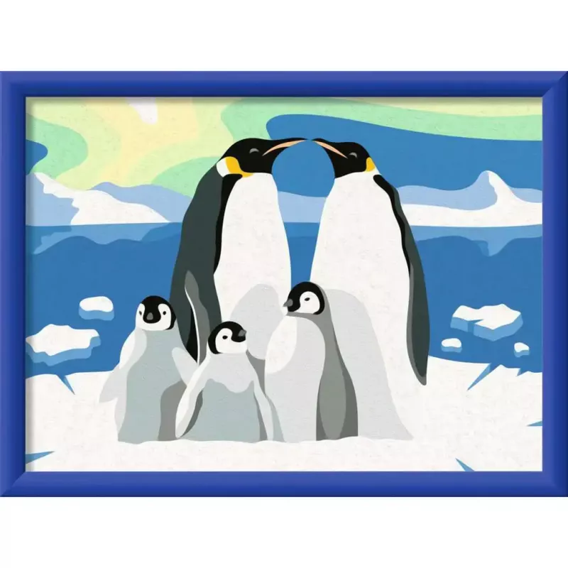 Gleznošanas komplekts Ravensburger CreArt Penguin Family – krāsošana pēc numuriem, modelis 25888