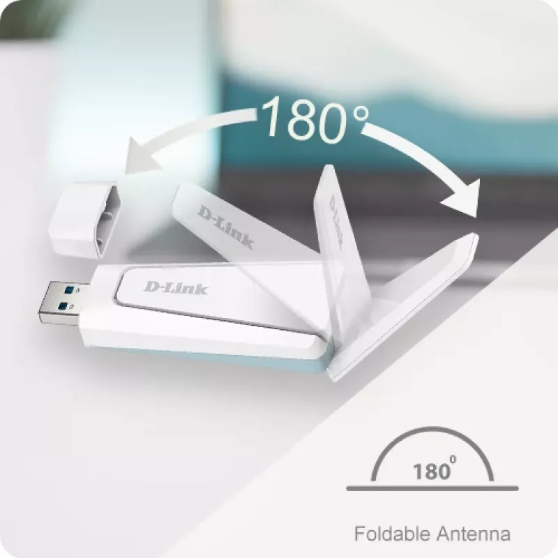 D-Link Wi-Fi 6 AX1800 USB 3.0 adapteris, bezvadu, USB, WLAN, 1800 Mbit/s