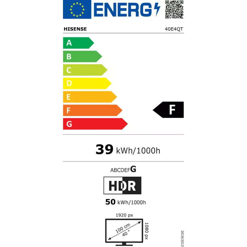 Hisense 40E4QT 101.6 cm (40 collas) Full HD viedtelevizors Wi-Fi melns