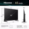 Hisense 32A5Q 81,3 cm (32 collu) Full HD viedtelevizors Wi-Fi melns