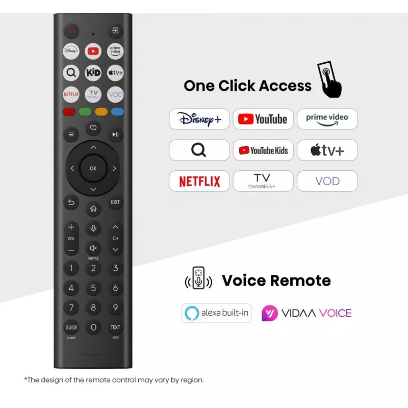 Hisense 65E77Q 165,1 cm (65 collas) 4K Ultra HD viedais televizors Wi-Fi melns
