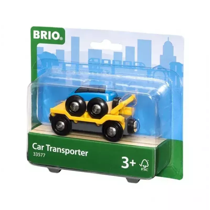 Ravensburger BRIO modeļa dzelzceļa automašīnu transportētājs — 2 gab., melns/zils/dzeltens