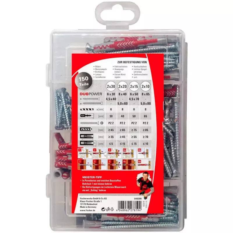 Fischer 540299 skrūvju un dībeļu komplekts