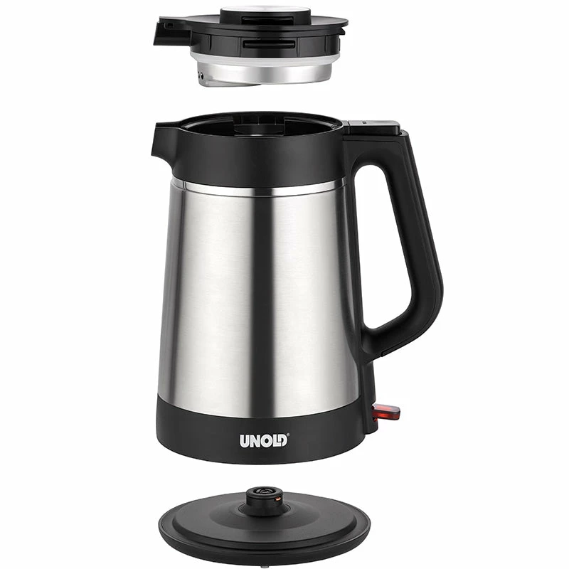 Unold 18715 elektriskā tējkanna 1,5 L 1800 W melna, nerūsējošais tērauds