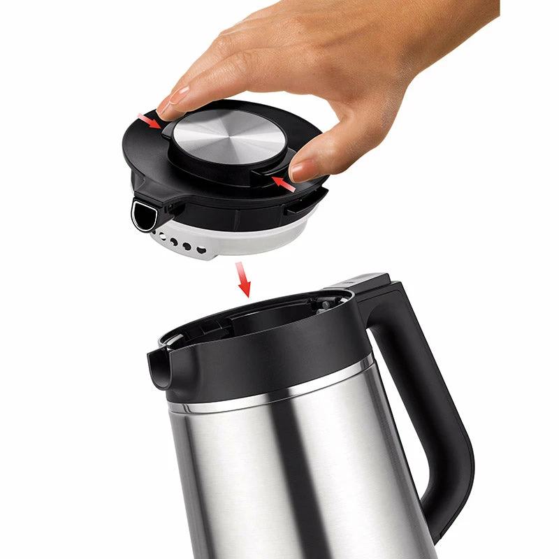 Unold 18715 elektriskā tējkanna 1,5 L 1800 W melna, nerūsējošais tērauds