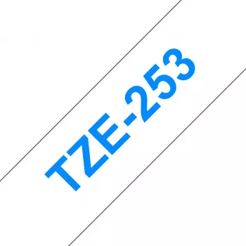 Lentu kasešu lente Brother TZe253 24 mm, zils uz balta