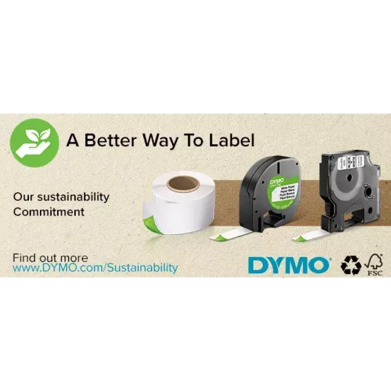 DYMO Authentic D1 Izturīgas uzlīmes | Melna druka uz balta lentes | 12 mm x 5,5 m | Augstas veiktspējas uzlīmju lente priekš LabelManager uzlīmju printeriem